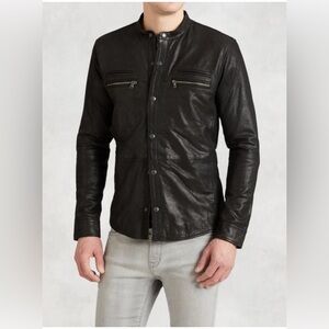 John Varvatos Goat Suede Double Zip Shirt Jacket. Size medium.
